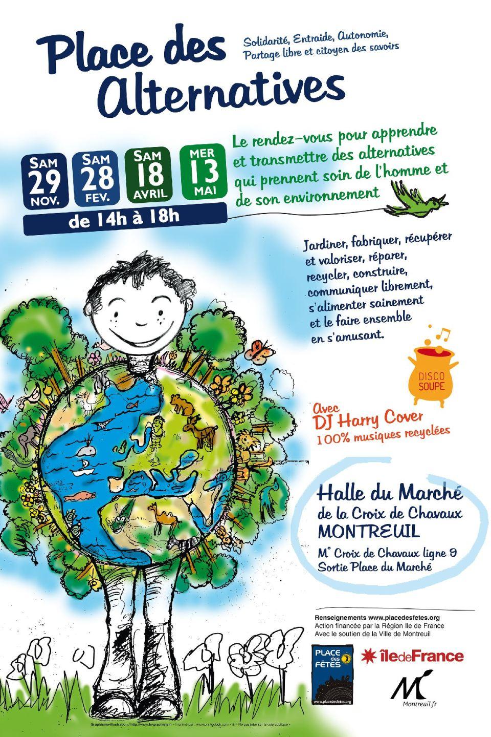 29 novembre de 14h à 18h – Place des Alternatives ! Halle de la Croix de Chavaux (Métro : Croix de Chavaux) place des aletrnatives