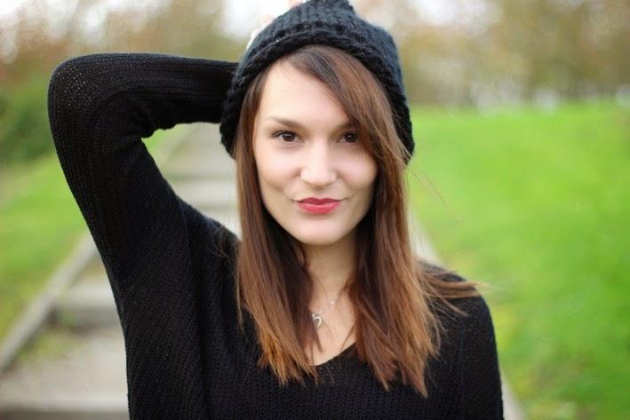 Total black - bonnet tricoté blog mode lille, bonnet tricoté