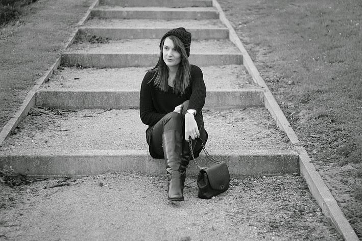 Total black - bonnet tricoté blog mode lille, bonnet tricoté
