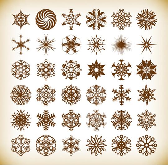 Set-of-Vector-Snowflake-Elements