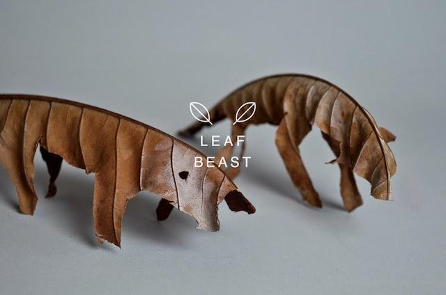 art contemporain artiste japonais Baku Maeda projet Leaf Beast animaux sculptés dans de feuilles mortes de magnolia Vanessa Lekpa