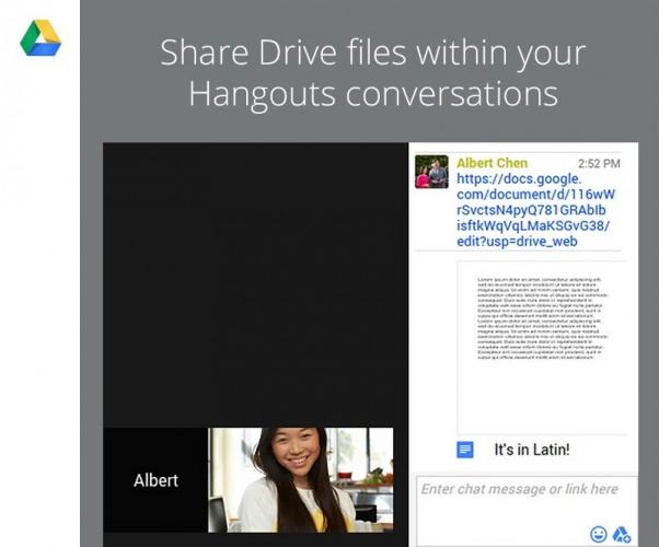 google hangout partage de fichier appel video 602x500 Google Hangout : partagez des fichiers provenant de Drive depuis un appel vidéo