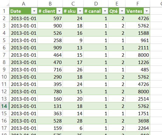 Power Query - Liste de validation