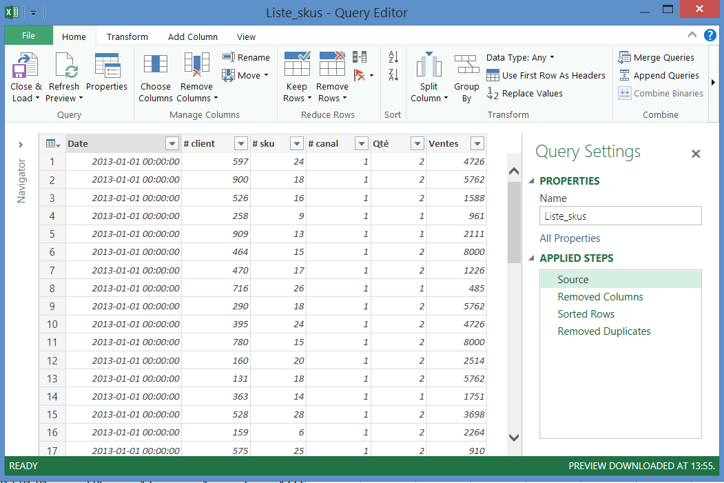 Power Query - Liste validation transformation 1