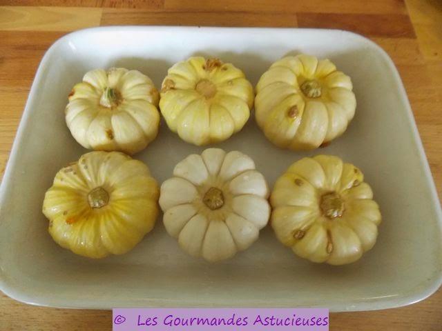 Courges Baby Boo farcies aux lentilles corail