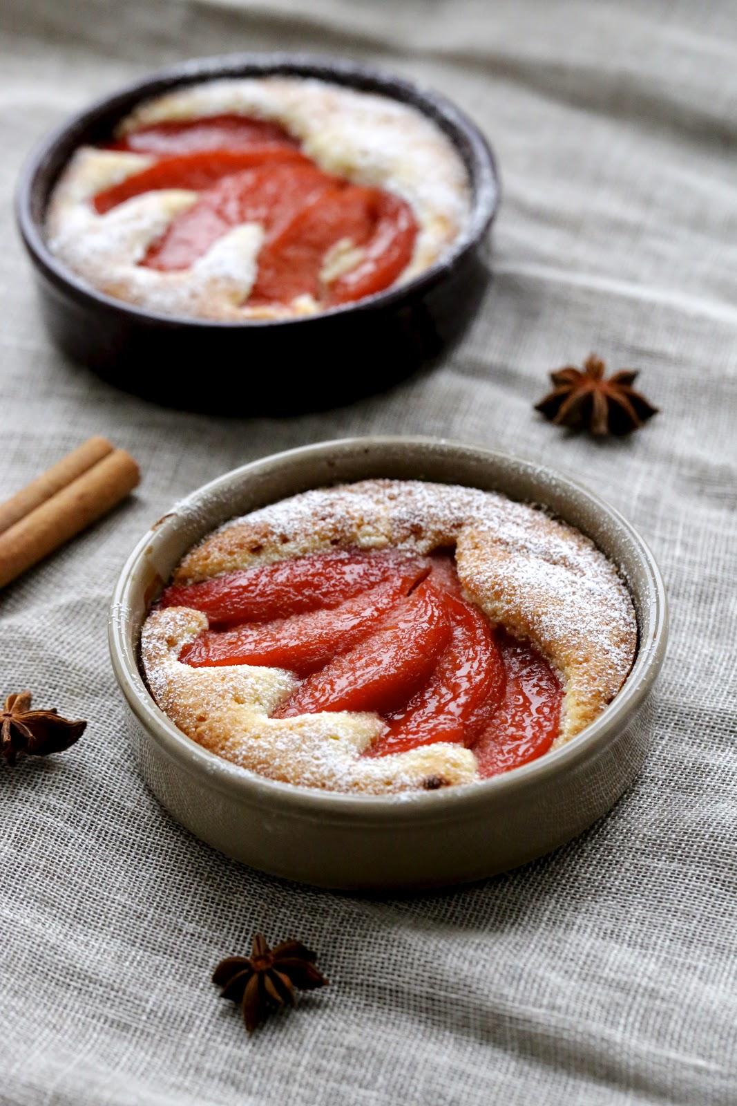 Gratin de coings pochés aux amandes