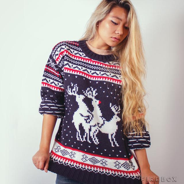 Sélection de pulls Jacquard originaux pour Noël Reindeer-Threesome-Christmas-Jumper