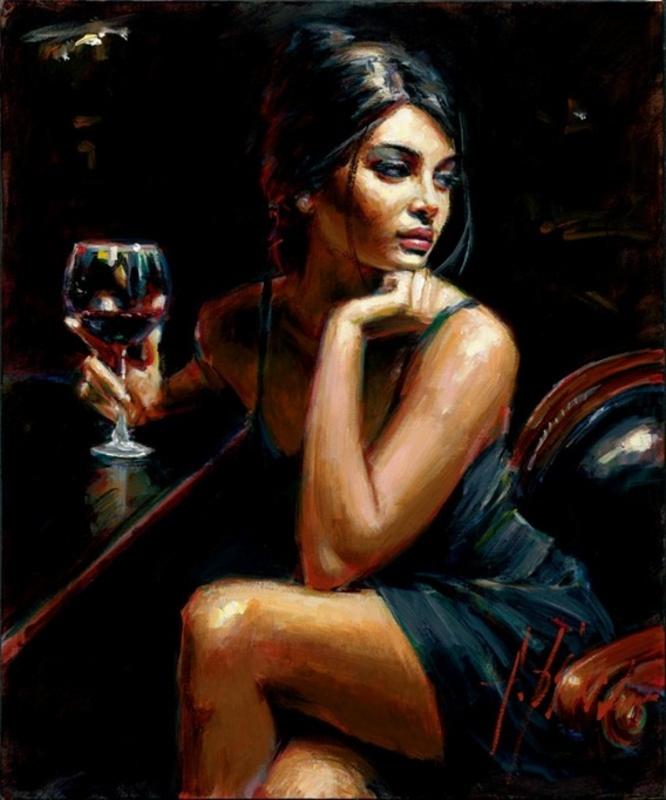 Saba with a glass of red wine Fabien perez