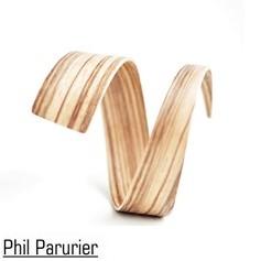 Phil Paturier : Bracelet élipse asymétrique en palissandre