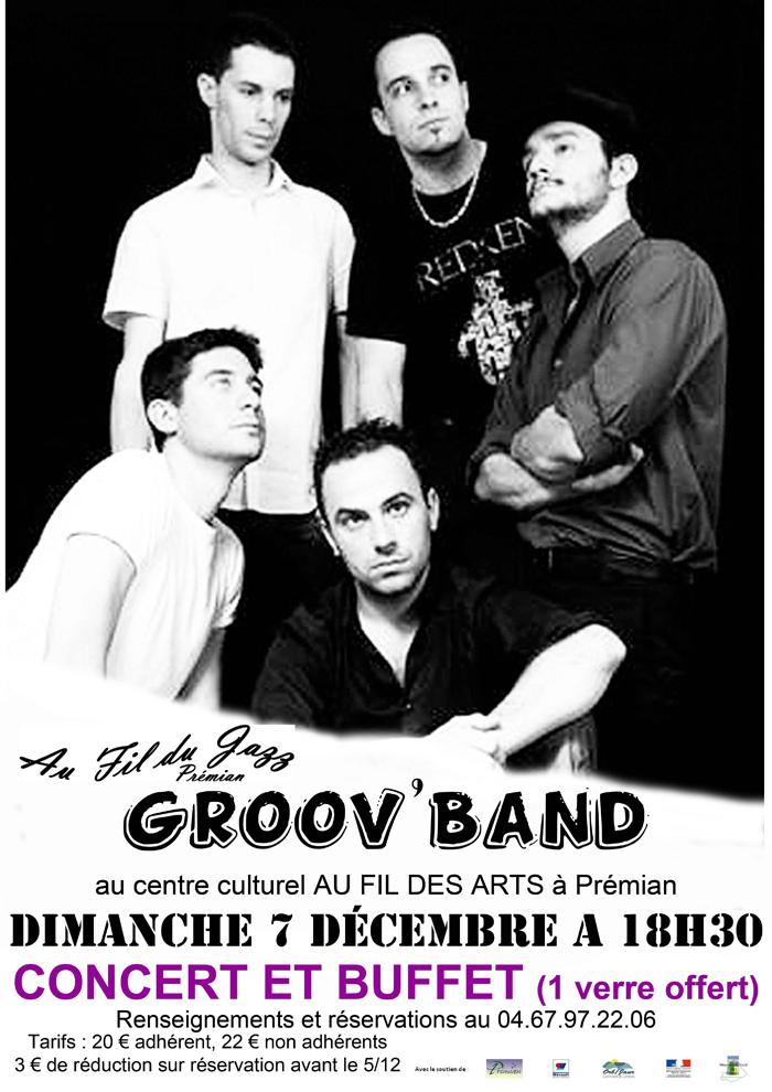 Programme AU FIL DES ARTS à Prémian – Décembre 2014 Affiche-Groov'Band_bd