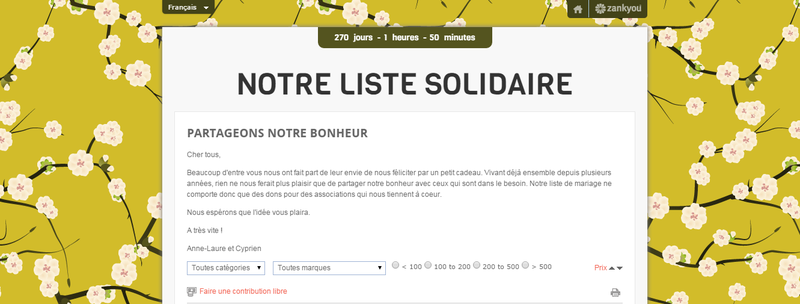 Votre liste de mariage bio et écolo avec Zankyou Liste solidaire 1