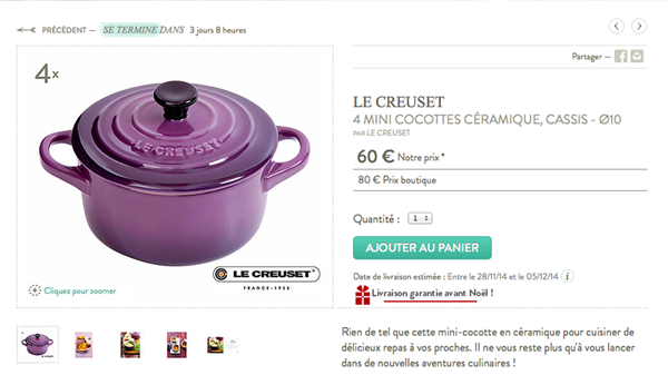 Ouvrir des ventes privées sur sa boutique en ligne Fiche produit vente privée