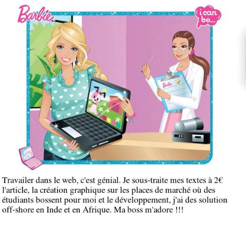 Barbie travaille dans le web