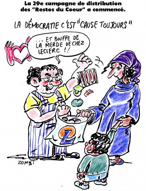 webzine,bd,gratuit,zébra,fanzine,bande-dessinée,satirique,caricature,coluche,restos du coeur,démocratie,dessin,presse,editorial cartoon,zombi