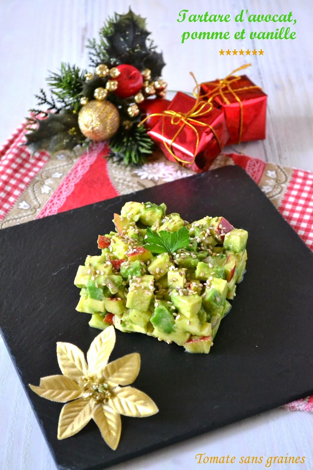 Tartare d'avocat, pomme et vanille Tartare d'avocat, pomme et vanille