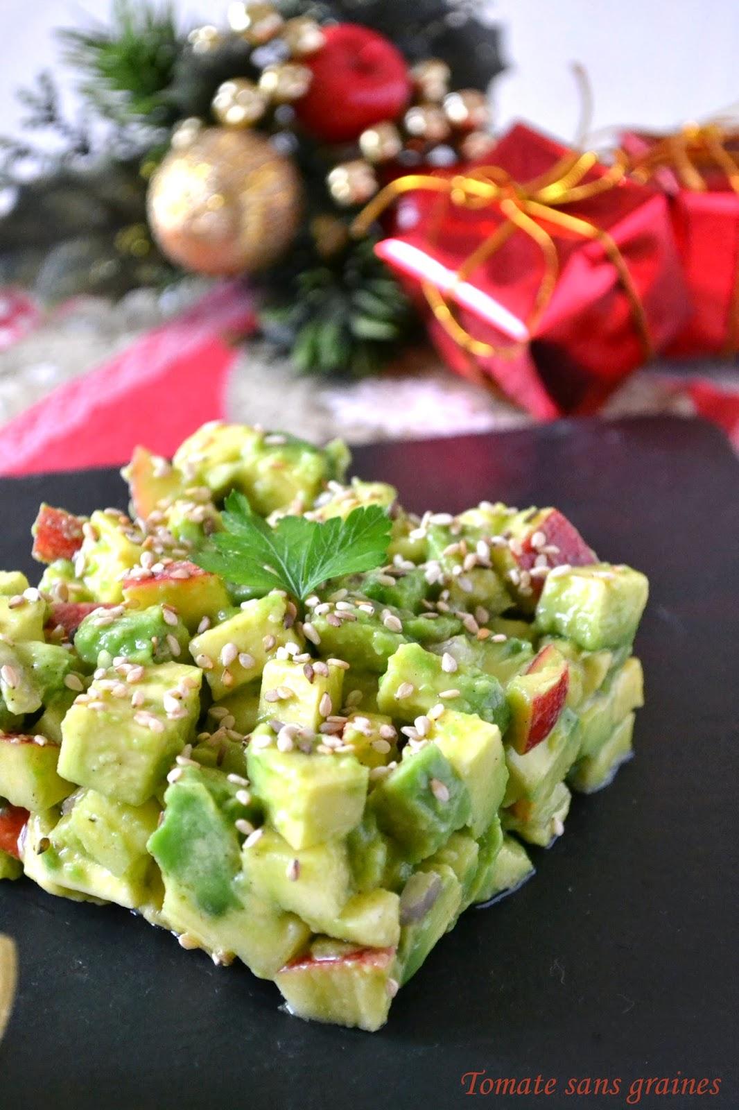 Tartare d'avocat, pomme et vanille Tartare d'avocat, pomme et vanille