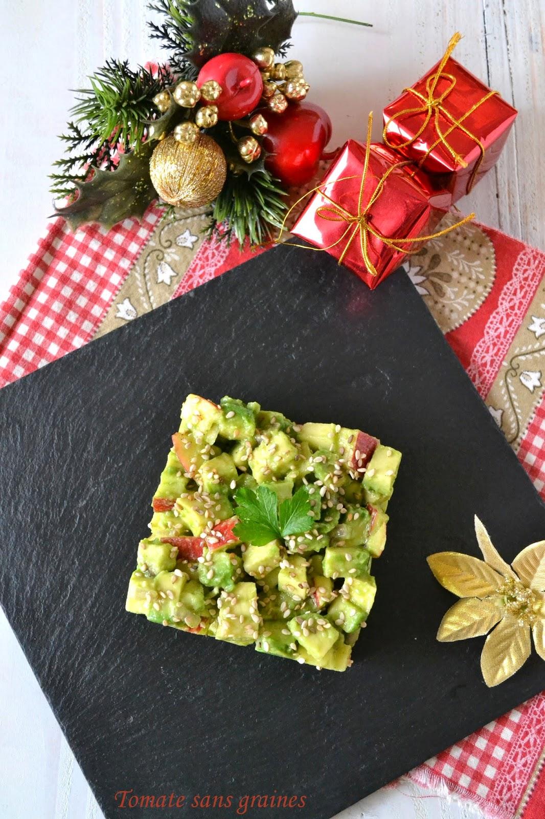 Tartare d'avocat, pomme et vanille Tartare d'avocat, pomme et vanille