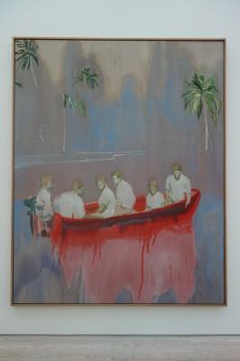 Peter Doig Figures in Red Boat, 2005-2007 Huile sur toile, 250 x 200 cm Collection privée, New York © Peter Doig. All Rights Reserved / 2014, ProLitteris, Zürich