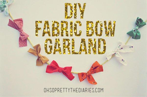 10 idées de guirlandes à coudre pour Noël guirlande ruban noeuds 10 idées de guirlandes à coudre pour Noël