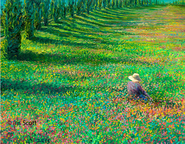 La peinture aux doigts à l’acrylique . . .et pourquoi pas à l’aquarelle Iris scott
