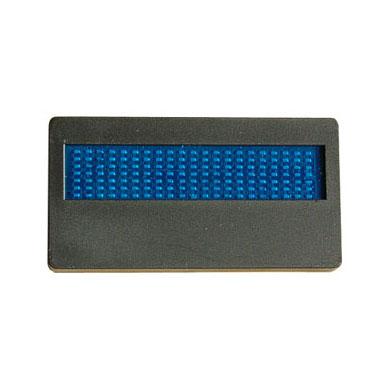 Badge noir LED Bleu rechargeable avec message lumineux defilant