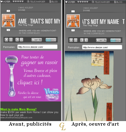 Remplacer les pubs par des oeuvres d'art