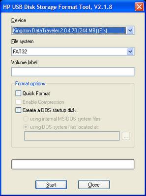 HP USB Disk Storage Format Tool v 2.1.8