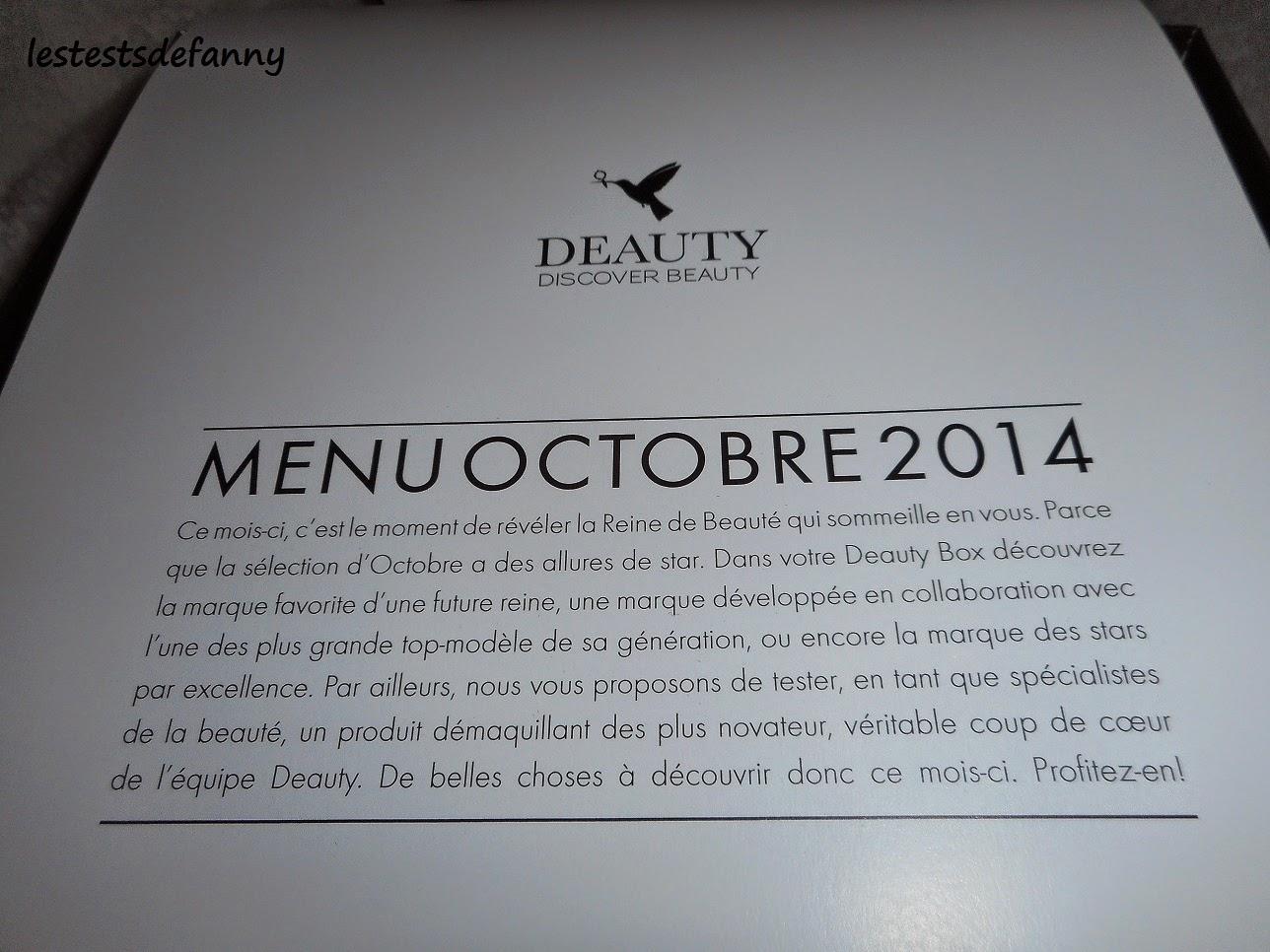 Deauty Box octobre 2014