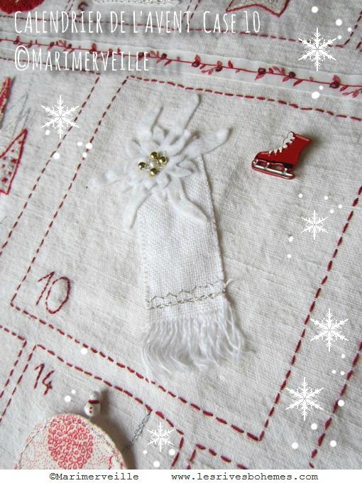 Calendrier de l'Avent cousu main Calendrier de l'avent case 10 édelweiss Marimerveillle