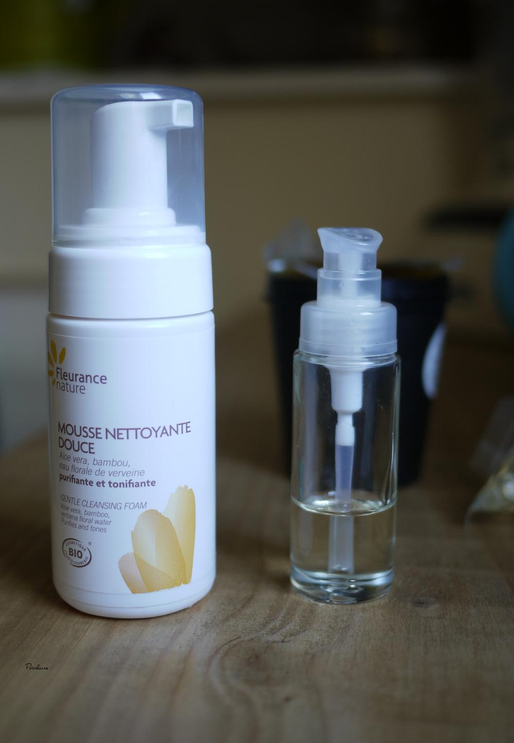 Ma routine démaquillage au naturel avec Fleurance Nature & Aromazone. mousse nettoyante fleurance nature