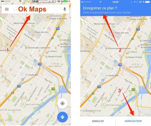 Google Maps en mode hors ligne avec Ok maps 600x500 Comment transformer votre iPhone ou iPad en un outil de voyage