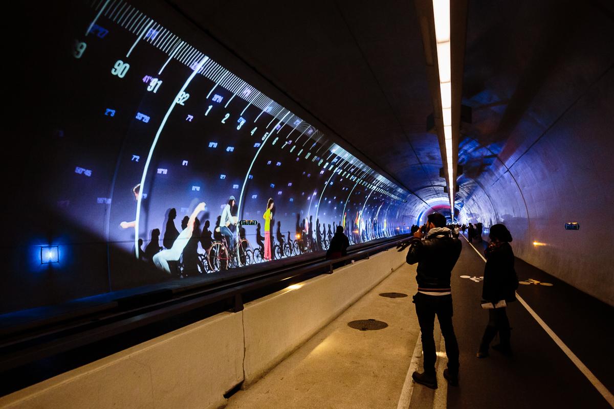 Tunnel modes doux FDL2014 BD©b rob 17 Fête des Lumières 2014, soir 2 et 3