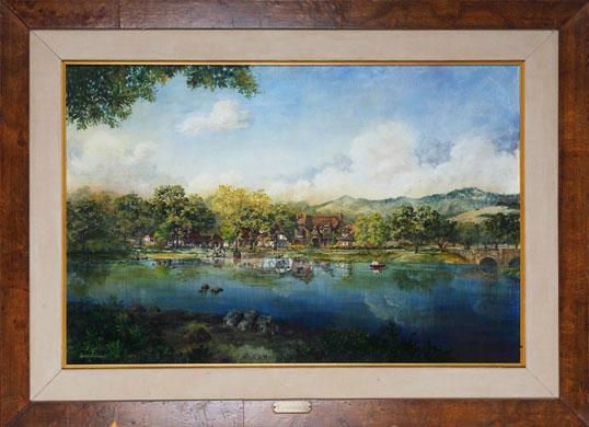 scenic painting of neverland signed david christmas 1981