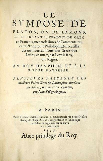 Nos dernières acquisitions Du Bellay Sympose titreB Nos dernières acquisitions