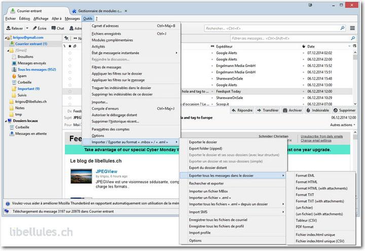 ImportExportTools ImportExportTools pour Thunderbird