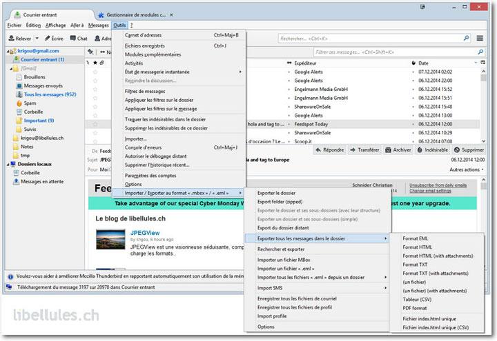 ImportExportTools pour Thunderbird