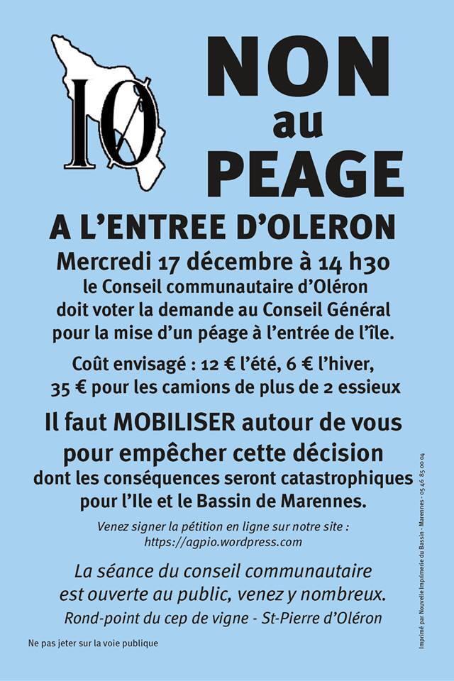 Non au péage Association pour la Gratuité du Pont d’Oléron Non au péage Association pour la Gratuité du Pont d’Oléron