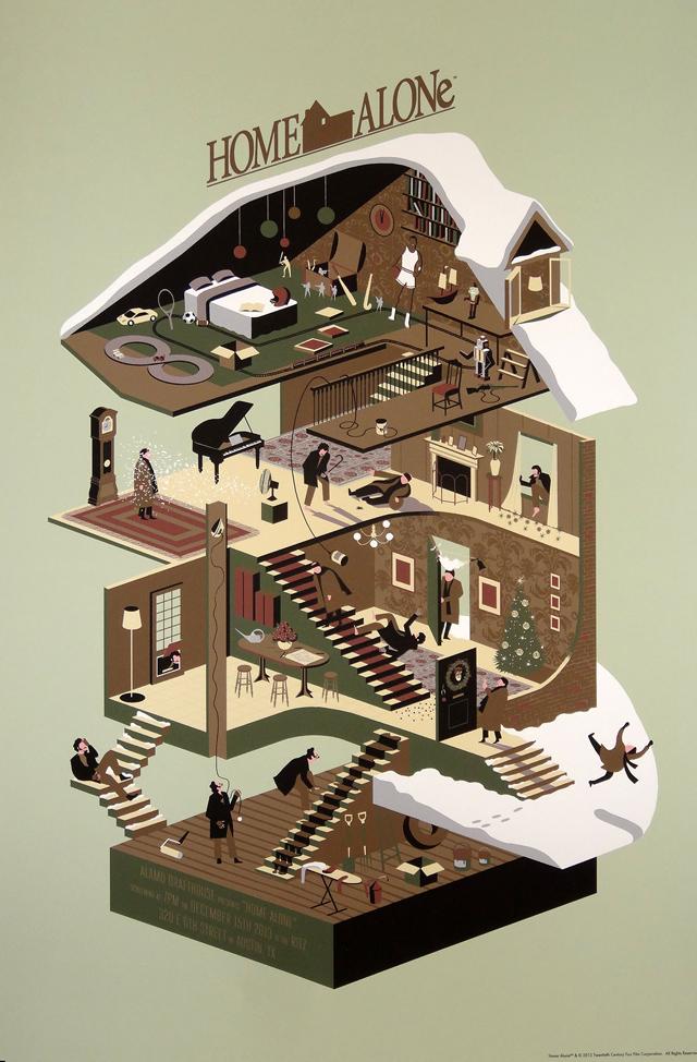 Maman, j’ai raté l’avion: édition d’une nouvelle affiche numérotée home-alone-poster-adam-simpson