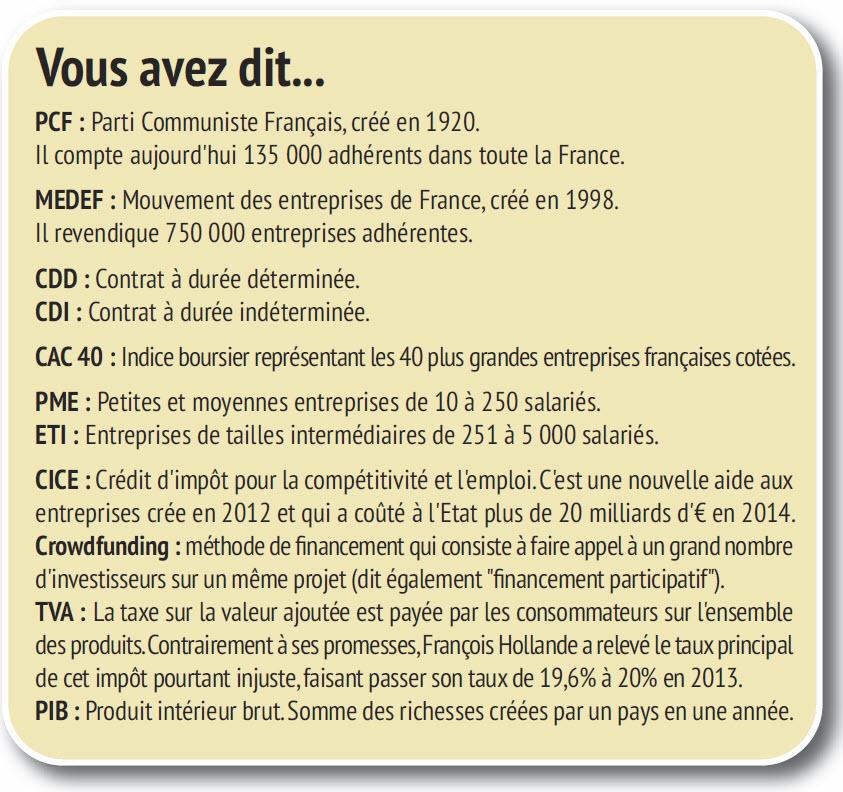 La confrontation : Pierre Laurent et Pierre Gattaz. Humanité journalière du 12 décembre 2014 g8