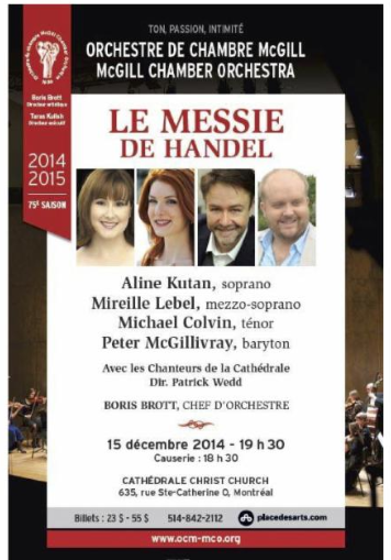 Le lancement à Québec du numéro 2 de L’Opéra- Revue québécoise d’art lyrique, le 19e Gala de l’Opéra de Montréal et un dernier Messiah par l’Orchestre de chambre de McGill Le lancement à Québec du numéro 2 de L’Opéra- Revue québécoise d’art lyrique, le 19e Gala de l’Opéra de Montréal et un dernier Messiah par l’Orchestre de chambre de McGill