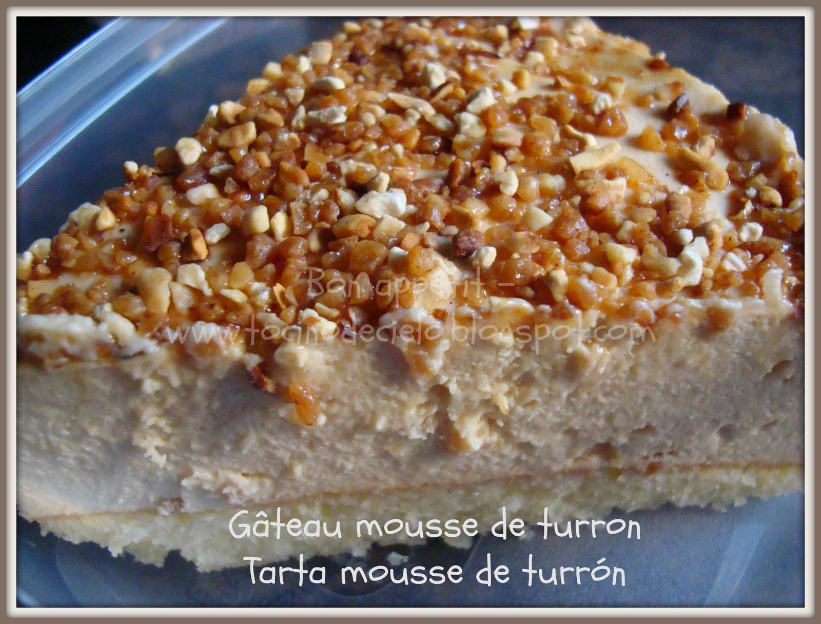 Gâteau mousse de turron (Thermomix ou non) - Tarta mousse de turrón (Thermomix o sin)
