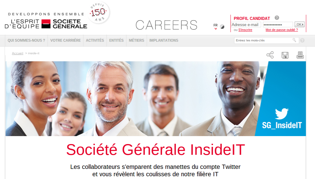 Interview : Denis Failly nous parle de la présence @SG_InsideIT du groupe Société Générale Interview : Denis Failly nous parle de la présence @SG_InsideIT du groupe Société Générale