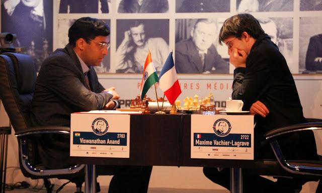 Anand vs MVL au Mémorial Alekhine 2013 © Chess & Strategy