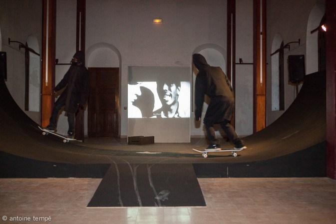 Steeve Bauras Installation 3K project : une vidéo, une rampe de skate et une preformance de skaters