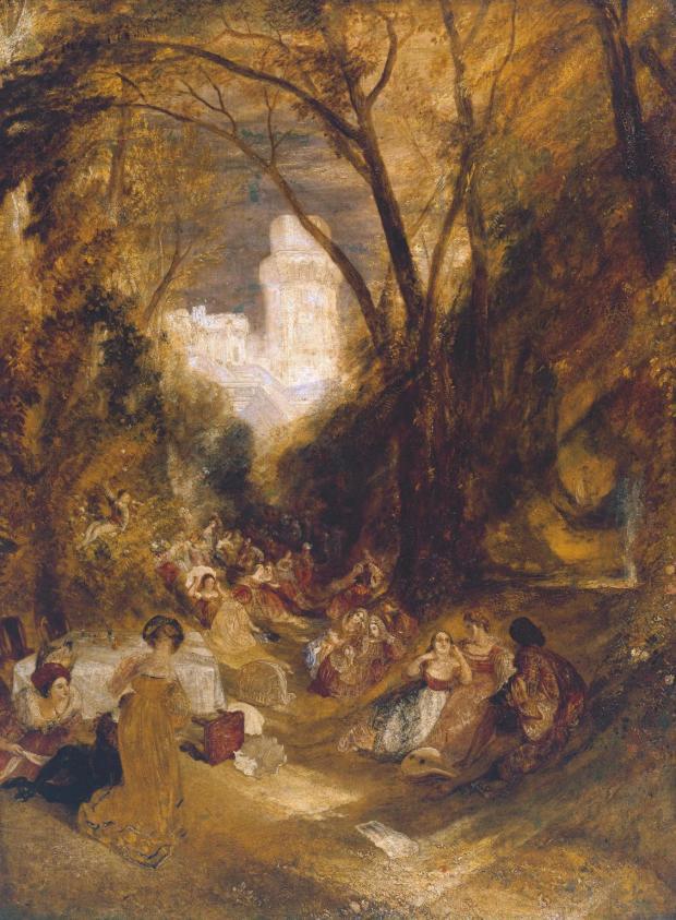 Boccaccio Relating the Tale of the Bird-Cage exhibited 1828 by Joseph Mallord William Turner 1775-1851