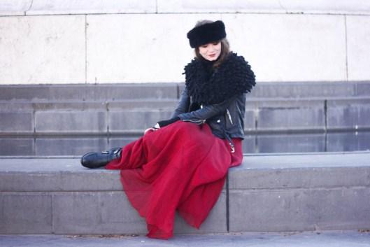 Mystline jupe longue rouge