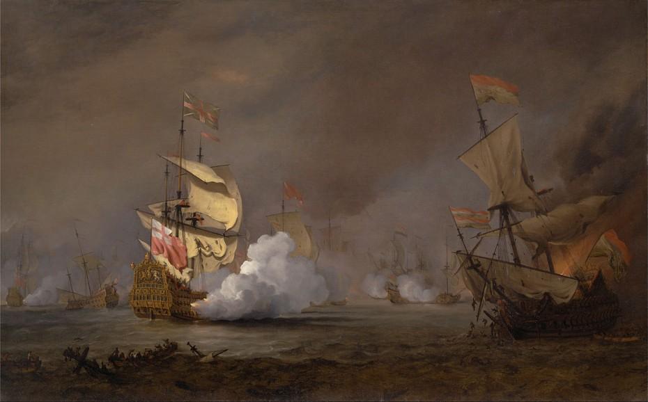 Willem van de Velde le Jeune - Bataille navale de la guerre anglo-hollandaise