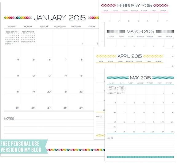 Bonne année 2015 ! Et calendriers à imprimer {free printables} image