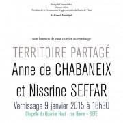 Exposition « TERRITOIRE PARTAGÉ » Nissrine Seffar et Anne de Chabaneix à La Chapelle du Quartier Haut | Sète