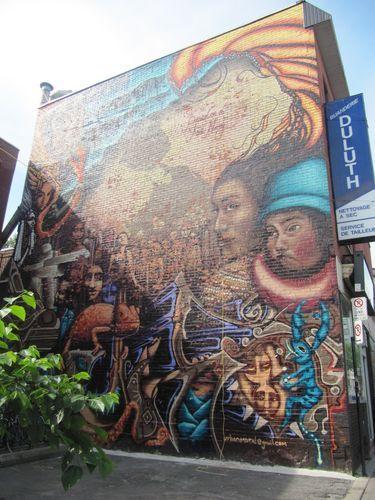 Canada - Montréal Les fresques - 5 - vous voyez la petite pancarte sous le dernier dessin et bien la voilà en plus gros